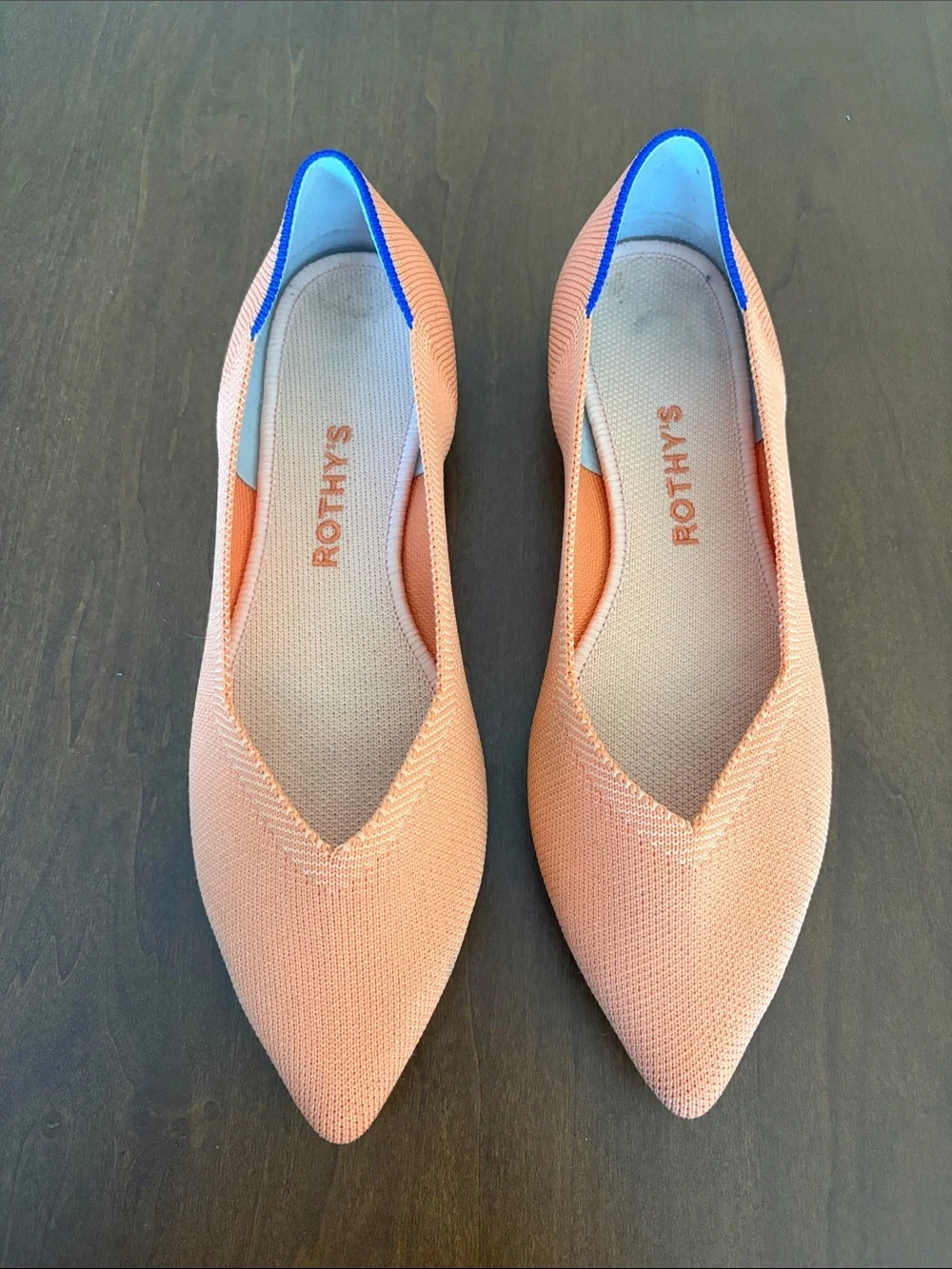 Women’s Rothy’s The Point flat, size 8, orange